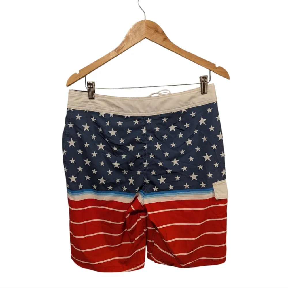 Trinity Stretch Board Shorts With American Flag Design Size 30